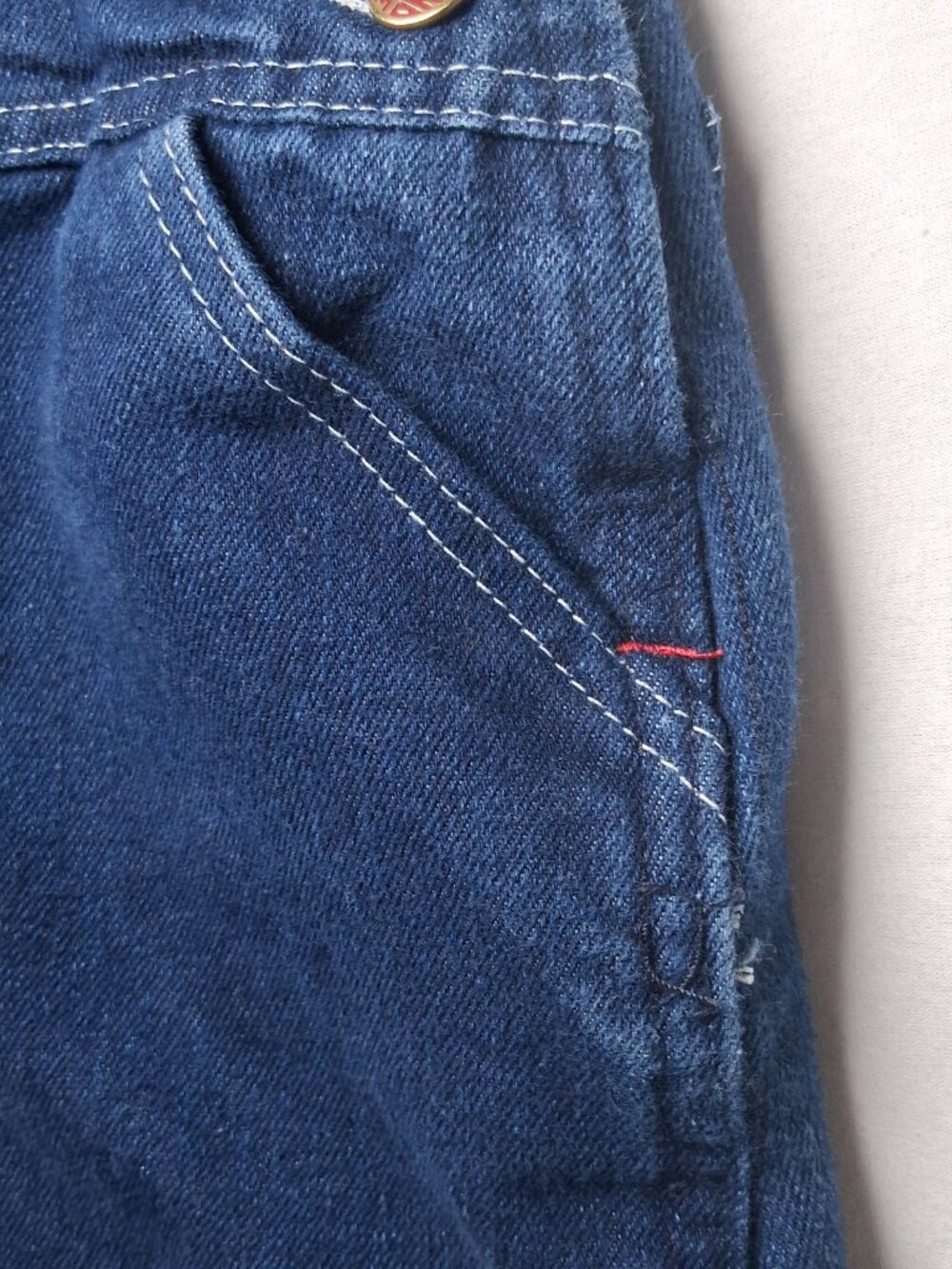 Round House Overalls Youth 4T Dark Wash Blue Denim Bibs Bib Pants USA Made - Picture 10 of 15
